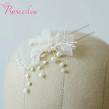 Silk Yarn Flower Pearls Hair Sticks Wedding Hair Pins Clips