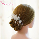 Silk Yarn Flower Pearls Hair Sticks Wedding Hair Pins Clips
