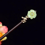 Jade Stone Barrettes Agate Flower Hairpin Jewelry