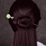 Jade Stone Barrettes Agate Flower Hairpin Jewelry