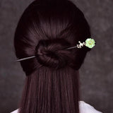 Jade Stone Barrettes Agate Flower Hairpin Jewelry