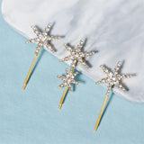 Efily Star Rhinestone Hair Clips 3Pcs/Lot Bridal Headpiece Jewelry