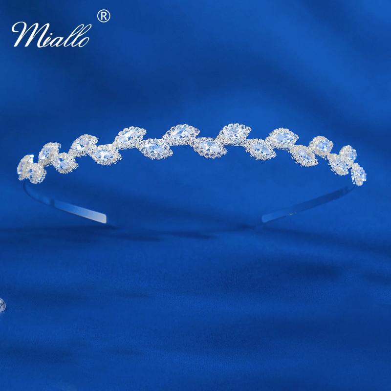 Zircon Headbands Women Hair Accessories Silver Hairband Bridal Wedding Jewelry