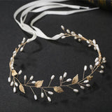 Greek Goddess Bridal Metal Hair Accessories Pearl Headband