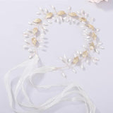 Greek Goddess Bridal Metal Hair Accessories Pearl Headband