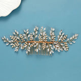 Crystal Leaf Hair Combs Clips Jewelry for Women - Bridal Wedding Accessories