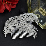Korea Leaf Wedding Hair Comb Crystal Tiara Rhinestone Hair Clips