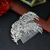 Korea Leaf Wedding Hair Comb Crystal Tiara Rhinestone Hair Clips