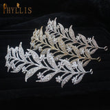 Korea Leaf Wedding Hair Comb Crystal Tiara Rhinestone Hair Clips