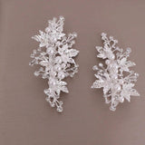 Silver Pearl Rhinestones Leaf Hair Clip Bridal Headpiece Hair Accessories