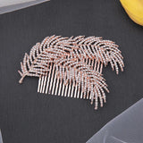 Rose Rhinestone Crystal Brides Wedding Hair Combs