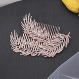 Rose Rhinestone Crystal Brides Wedding Hair Combs