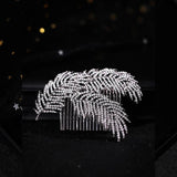 Rose Rhinestone Crystal Brides Wedding Hair Combs