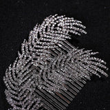 Rose Rhinestone Crystal Brides Wedding Hair Combs