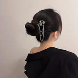 Opal Pearl Tassel Hairpin Metal Punk Vintage Hair Accessory for Women