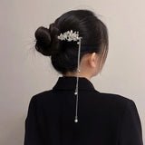 Opal Pearl Tassel Hairpin Metal Punk Vintage Hair Accessory for Women
