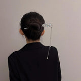 Opal Pearl Tassel Hairpin Metal Punk Vintage Hair Accessory for Women