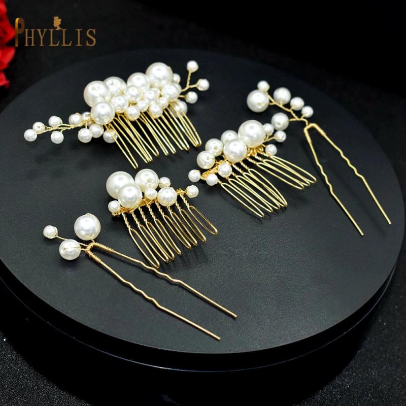 Pearl Tiara Wedding Hair Comb Hair Pins Bridal Headpiece