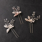 Crystal Pearls Bridal Hair Comb Set Bridesmaids Hair Jewelry