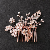 Crystal Pearls Bridal Hair Comb Set Bridesmaids Hair Jewelry
