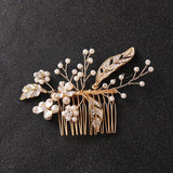 Crystal Pearls Bridal Hair Comb Set Bridesmaids Hair Jewelry