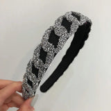 Geometric Rhinestone Headband Velvet Headwear
