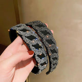 Geometric Rhinestone Headband Velvet Headwear