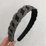 Geometric Rhinestone Headband Velvet Headwear