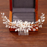 Silver Rhinestone Hair Comb Headband Bridal Jewelry