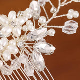 Silver Rhinestone Hair Comb Headband Bridal Jewelry