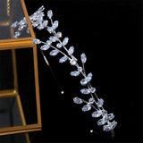 Bridal Crystal Headband Flowers Headdress Indian Jewelry for Women