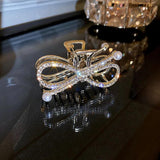 Hollow Out Crab Hair Clip Bow Crystal Hairpins Girl Sweet Hair Accessories
