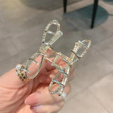 Hollow Out Crab Hair Clip Bow Crystal Hairpins Girl Sweet Hair Accessories
