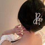 Hollow Out Crab Hair Clip Bow Crystal Hairpins Girl Sweet Hair Accessories