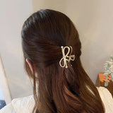 Hollow Out Crab Hair Clip Bow Crystal Hairpins Girl Sweet Hair Accessories