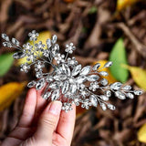 Crystal Bridal Headpiece Flower Wedding Hair Comb For Women Accessories