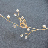 Ribbon Crystal Leaf Headbands Women Wedding Hair Jewelry Accessories