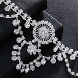 Stonefans Boho Crystal Forehead Chain Bridal Headband for Women