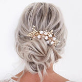 Pearl Wedding Bridal Hair Accessories Floral Hair Combs Women Party Hairpins