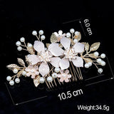 Pearl Wedding Bridal Hair Accessories Floral Hair Combs Women Party Hairpins