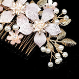 Pearl Wedding Bridal Hair Accessories Floral Hair Combs Women Party Hairpins