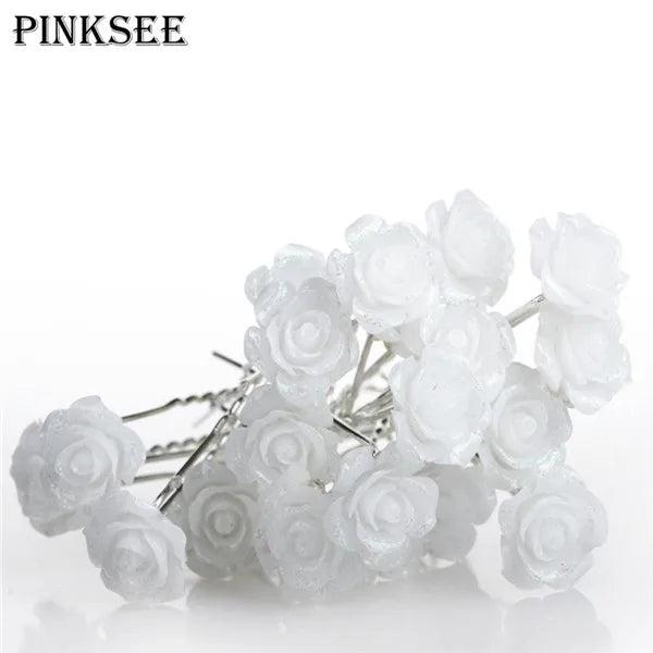 40Pcs Rhinestone Crystal Pearl Flower Hair Pins Bridal Wedding Accessories
