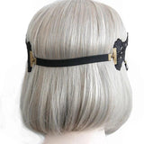 Elastic Crown Flower Lace Headband Faux Pearl Tassel Hairband