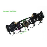 Elastic Crown Flower Lace Headband Faux Pearl Tassel Hairband