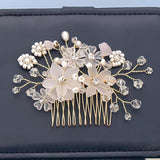Pearl Crystal Bridal Hair Comb Clip Pin Wedding Flower Headdress