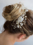 Pearl Crystal Bridal Hair Comb Clip Pin Wedding Flower Headdress
