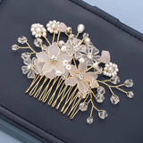 Pearl Crystal Bridal Hair Comb Clip Pin Wedding Flower Headdress