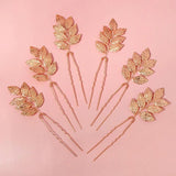 6pcs Leaf Wedding Hair Pins Bridal Hair Clips Forks Jewelry Women Accessories