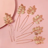 6pcs Leaf Wedding Hair Pins Bridal Hair Clips Forks Jewelry Women Accessories