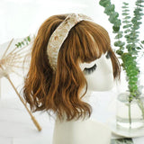 Vintage Satin Floral Embroidery Knotted Headband Women Lady Bridal Wedding Party